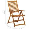 Folding Garden Chairs 8 pcs Solid Acacia Wood