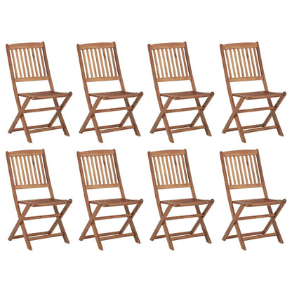 Outdoor Chair | Set of 8 | Brown | Solid acacia wood | Standard