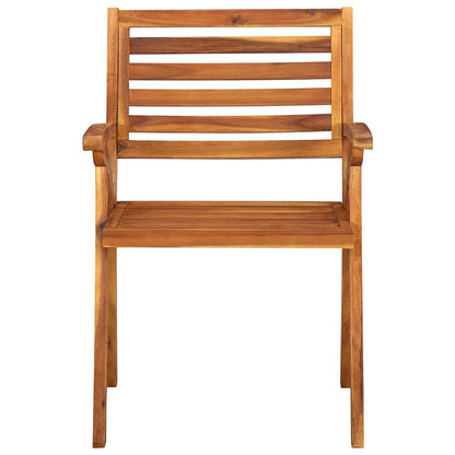 Garden Chair | Set of 6 | Brown | Solid acacia wood | Standard | Durable