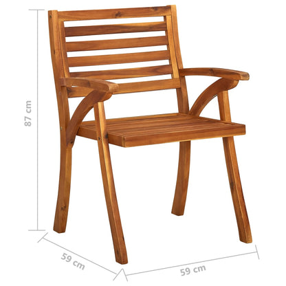 Garden Chair | Set of 6 | Brown | Solid acacia wood | Standard | Durable