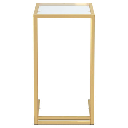 Side Table | Clear and Gold | Tempered Glass, Iron | Simple