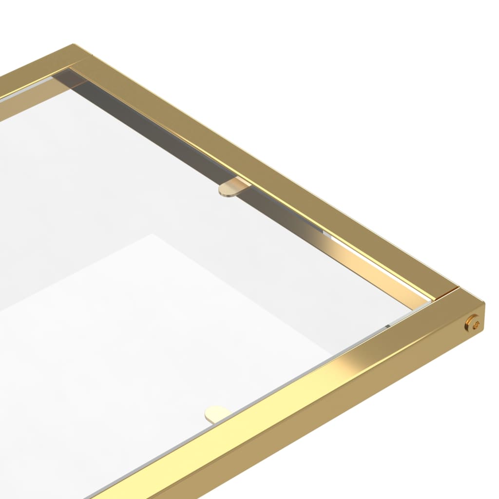 Side Table | Clear and Gold | Tempered Glass, Iron | Simple