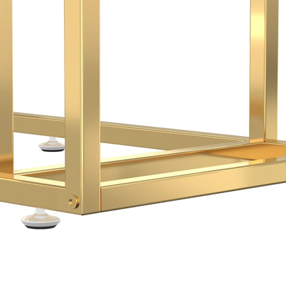 Side Table | Clear and Gold | Tempered Glass, Iron | Simple