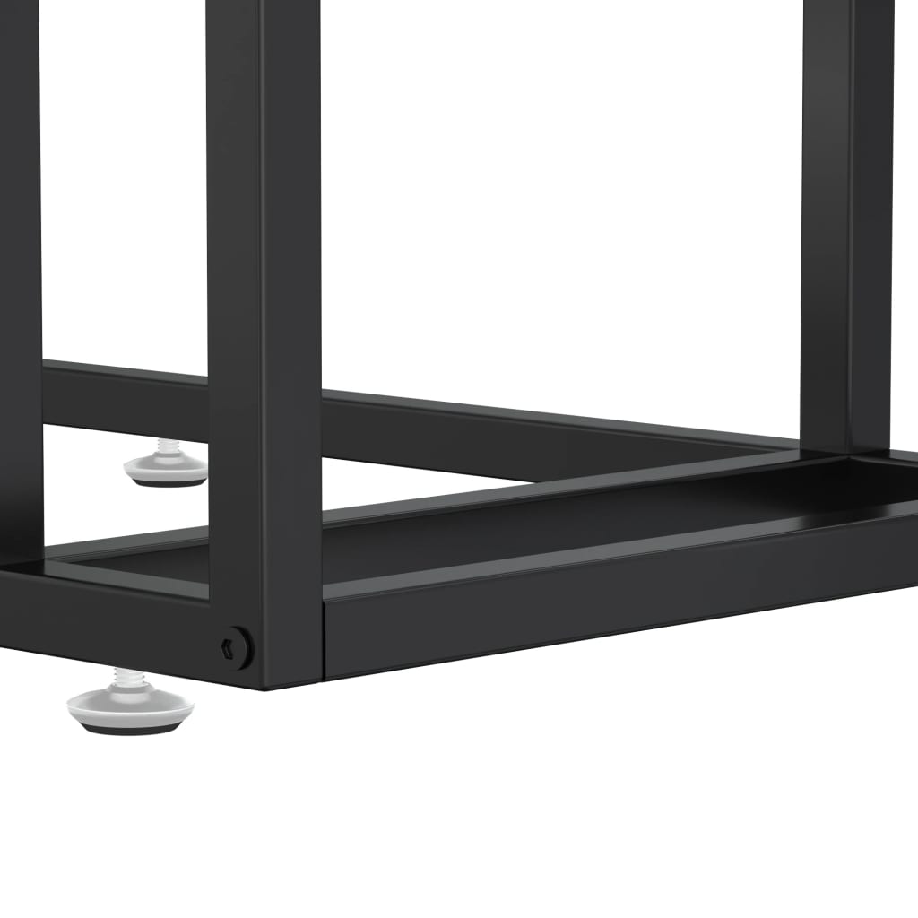 Side Table | Black Marble | Tempered Glass & Powder-Coated Iron