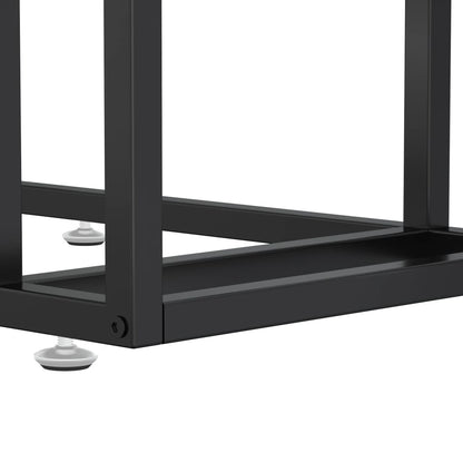 Side Table | Black Marble | Tempered Glass & Powder-Coated Iron