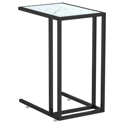 Side Table | White marble | Tempered glass, iron | 50 x 35 x 65 cm