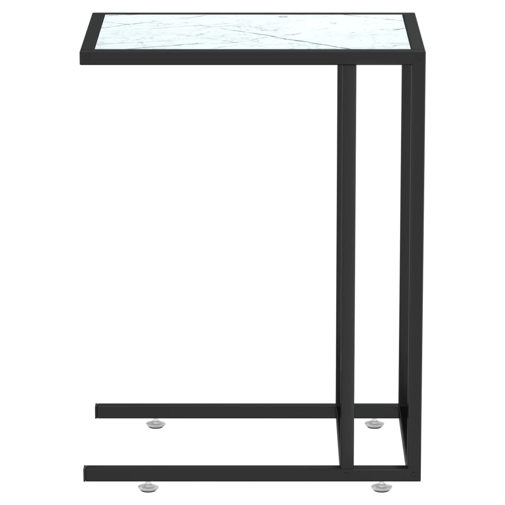 Side Table | White marble | Tempered glass, iron | 50 x 35 x 65 cm