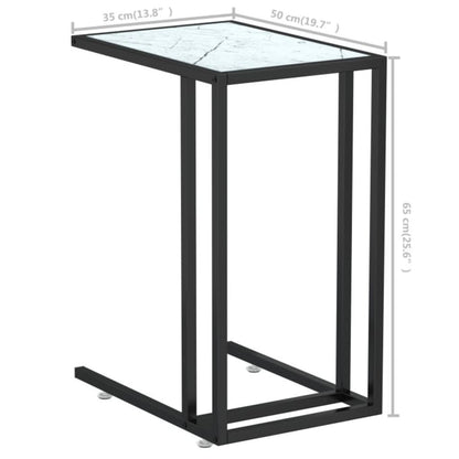 Side Table | White marble | Tempered glass, iron | 50 x 35 x 65 cm