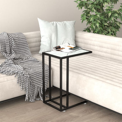 Side Table | White marble | Tempered glass, iron | 50 x 35 x 65 cm