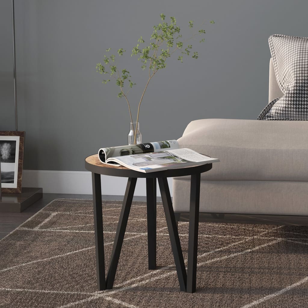 Tea Table | Black and Yellow | MDF and Powder-Coated Steel | Small