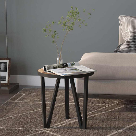 Tea Table Black and Yellow Ø35 cm MDF