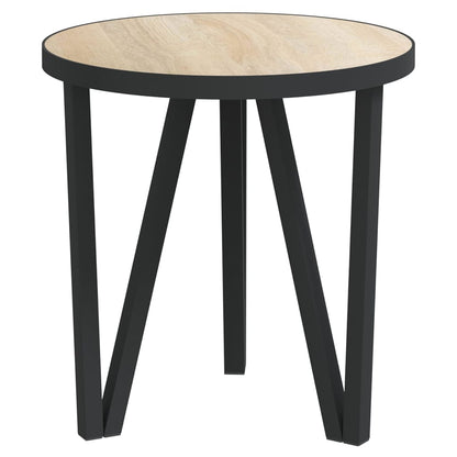 Tea Table | Sonoma oak, Black | MDF, Powder-coated steel | 35 cm Diameter