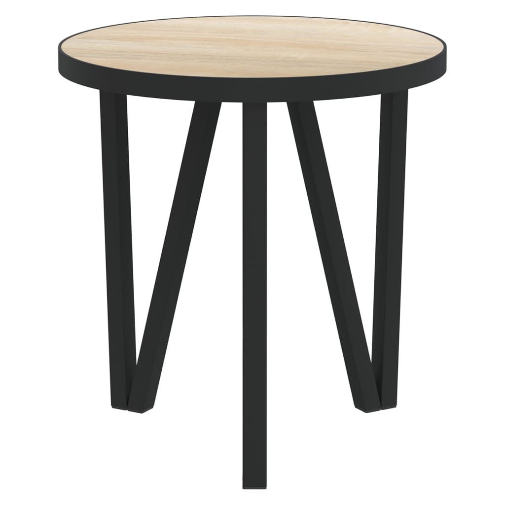 Tea Table | Sonoma oak, Black | MDF, Powder-coated steel | 35 cm Diameter