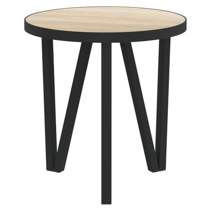 Tea Table | Sonoma oak, Black | MDF, Powder-coated steel | 35 cm Diameter