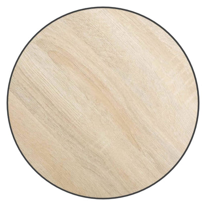 Tea Table | Sonoma oak, Black | MDF, Powder-coated steel | 35 cm Diameter