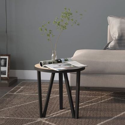 Tea Table | Sonoma oak, Black | MDF, Powder-coated steel | 35 cm Diameter