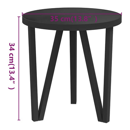 Tea Table | Black | MDF, Powder-Coated Steel | Ø35 cm |  Durable