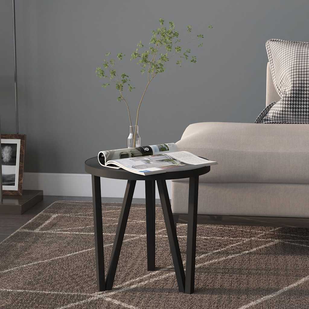 Tea Table | Black | MDF, Powder-Coated Steel | Ø35 cm |  Durable