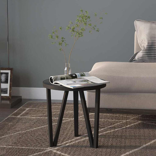 Tea Table Black Ø35 cm MDF
