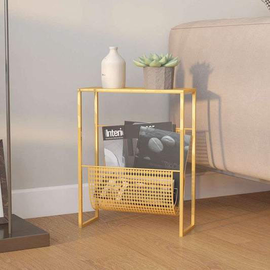 Magazine Rack | Gold | Steel | Medium | Storage | Magazine Rack