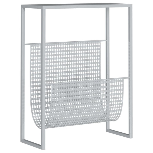 Magazine Rack | Silver | Steel | Compact | Magazines Rack | Rectangular