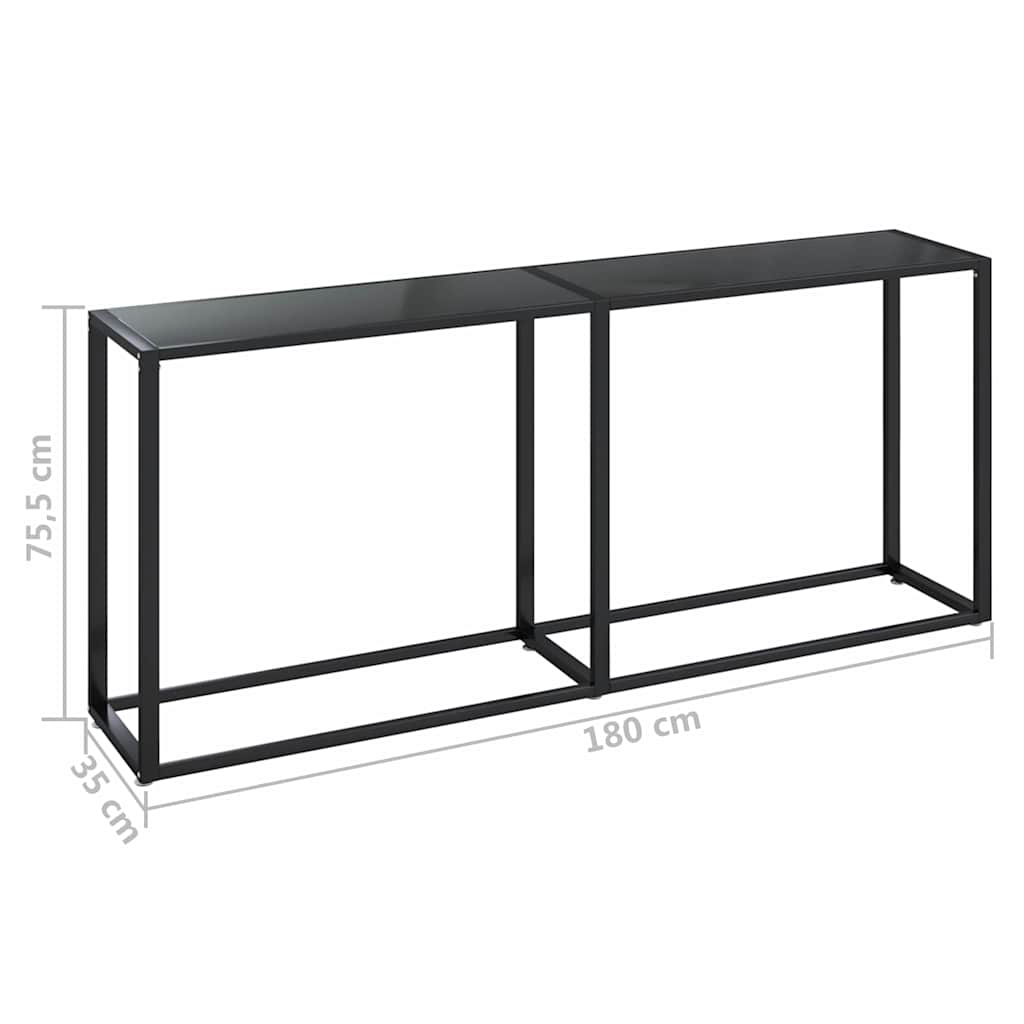 Console Table | Black | Tempered glass, powder-coated steel | Large