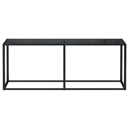 Console Table | Black | Tempered Glass, Powder-Coated Steel | Large
