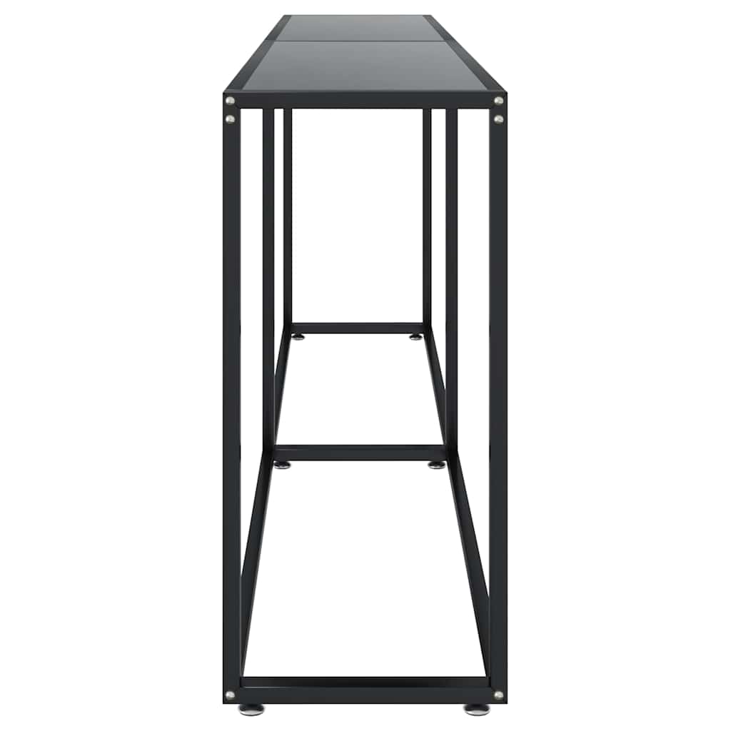 Console Table | Black | Tempered Glass, Powder-Coated Steel | Large