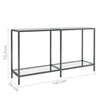 Console Table Transparent 140x35x75.5 cm Tempered Glass
