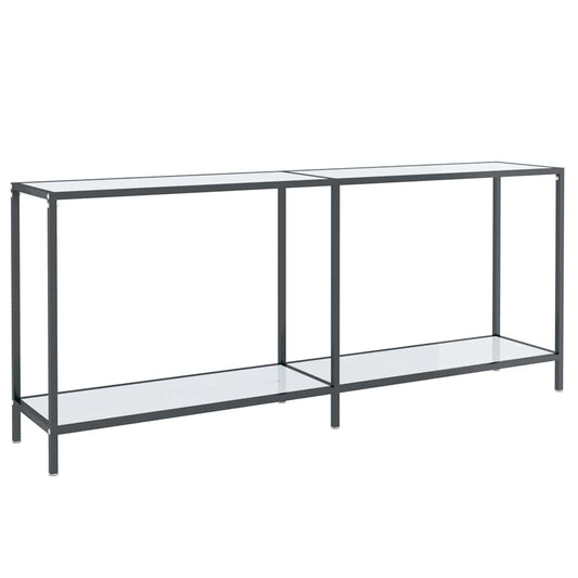 Console Table | White | Tempered Glass, Powder-Coated Steel