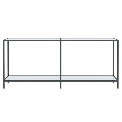 Console Table White 180x35x75.5 cm Tempered Glass