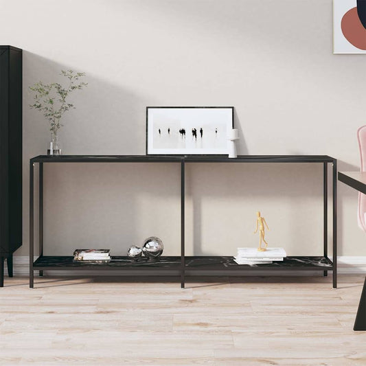 Console Table | Black | Tempered glass and powder-coated steel