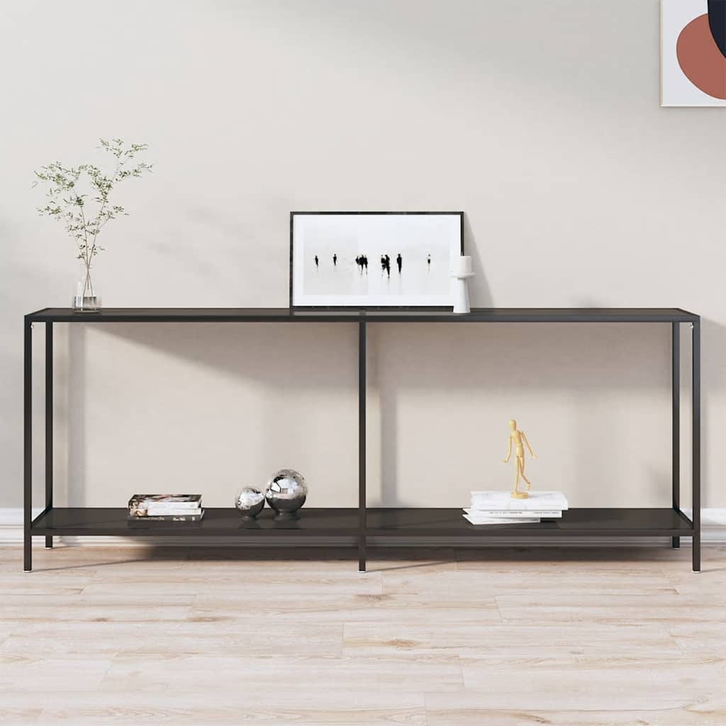 Console Table | Black | Tempered glass | 200 cm Length | Simple