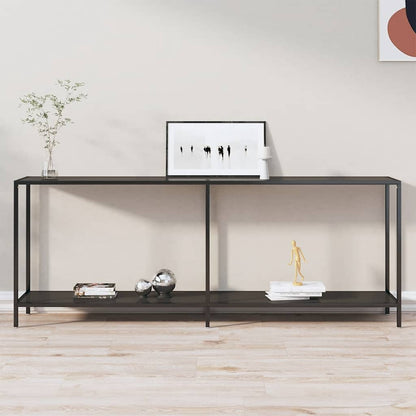 Console Table | Black | Tempered glass | 200 cm Length | Simple