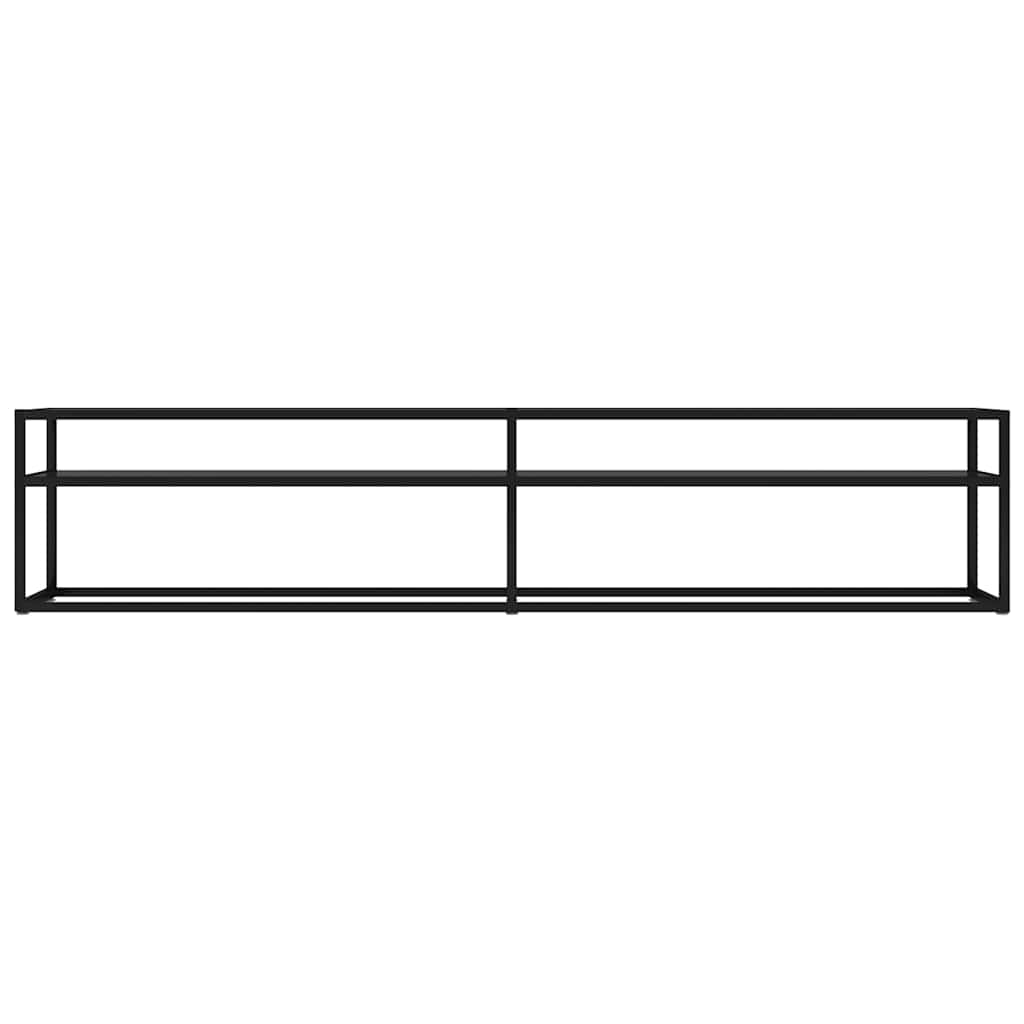 TV Cabinet | Black | Tempered Glass | 200 x 40 x 40.5 cm | Sleek