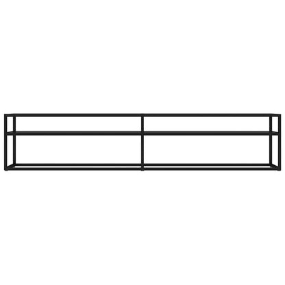 TV Cabinet | Black | Tempered Glass | 200 x 40 x 40.5 cm | Sleek