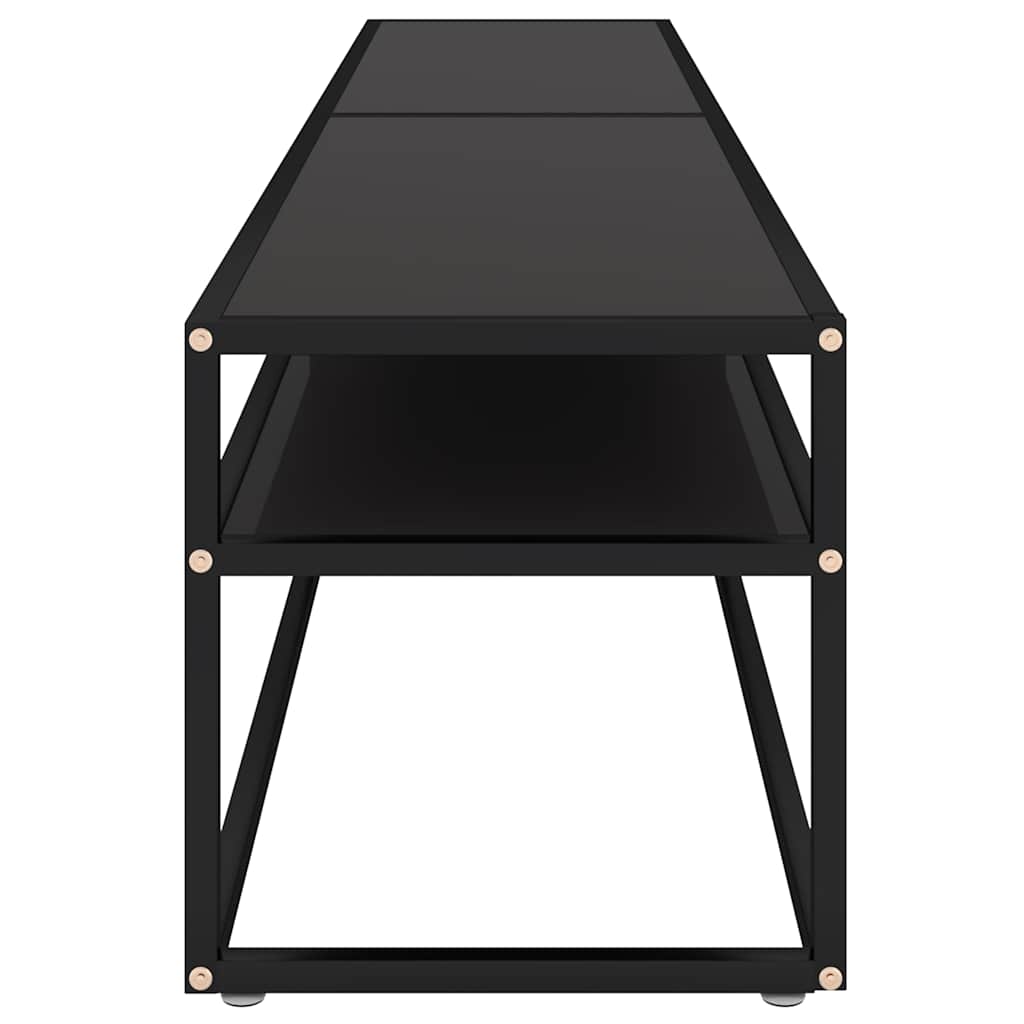 TV Cabinet | Black | Tempered Glass | 200 x 40 x 40.5 cm | Sleek