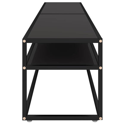 TV Cabinet | Black | Tempered Glass | 200 x 40 x 40.5 cm | Sleek