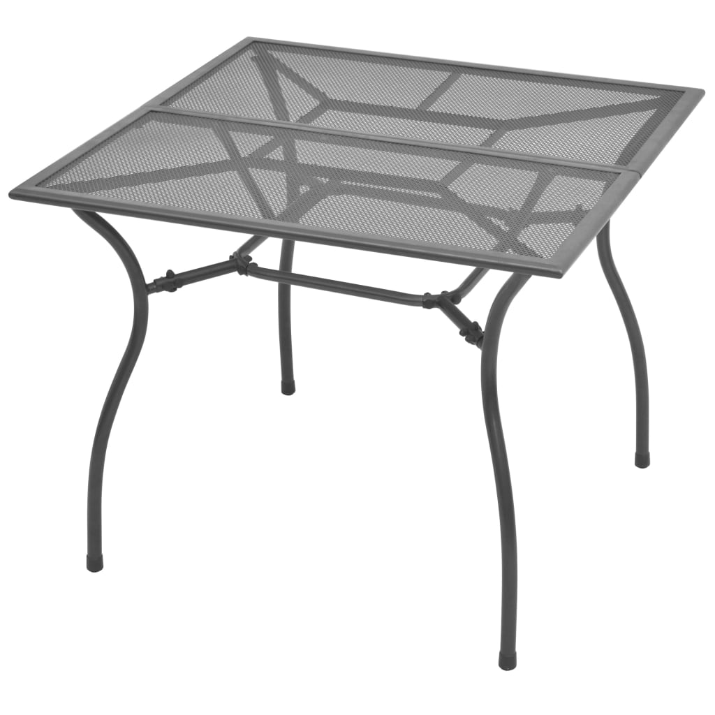 3 Piece Patio Dining Set Steel Anthracite