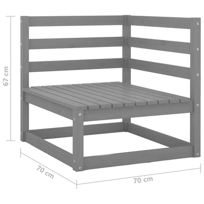 Garden Sofa | Grey | Solid pinewood | 70 x 70 x 67 cm | Modular