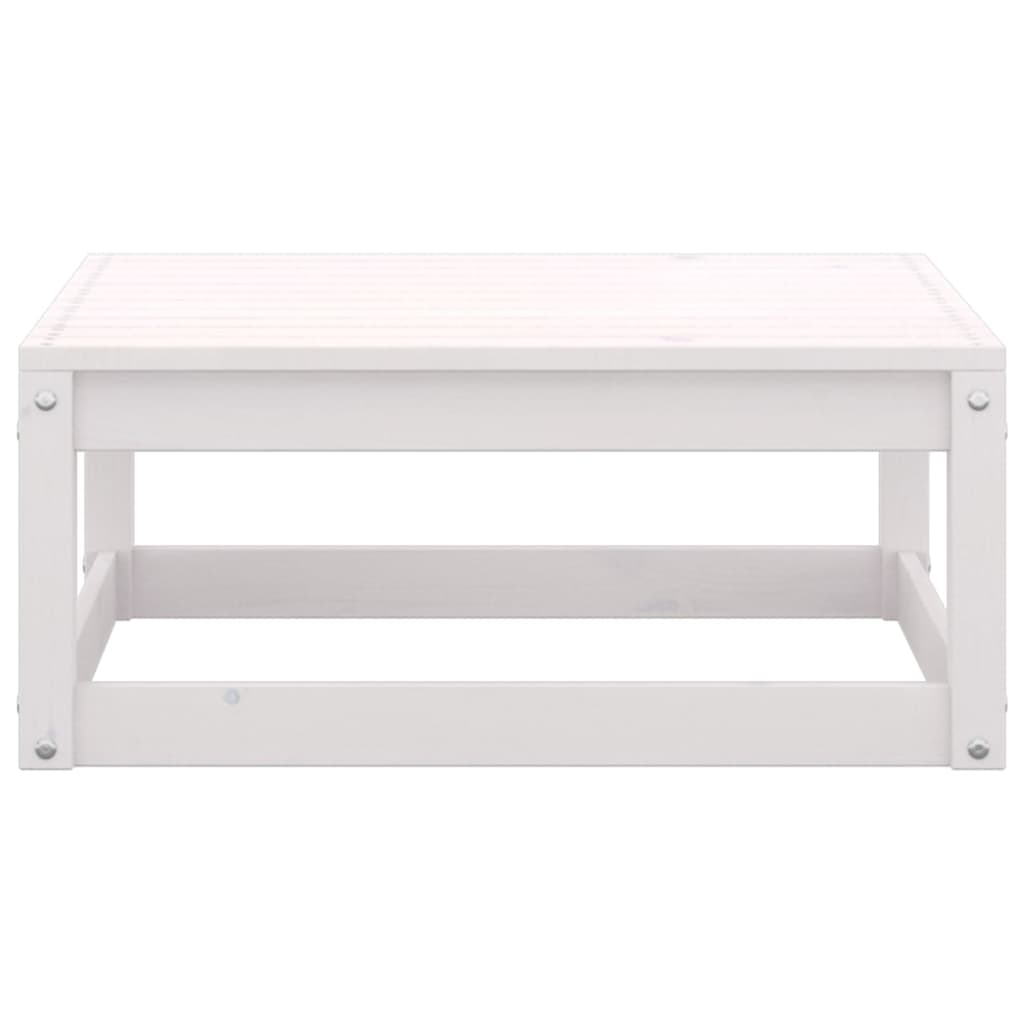 6 Piece Garden Lounge Set White Solid Wood Pine