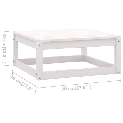6 Piece Garden Lounge Set White Solid Wood Pine