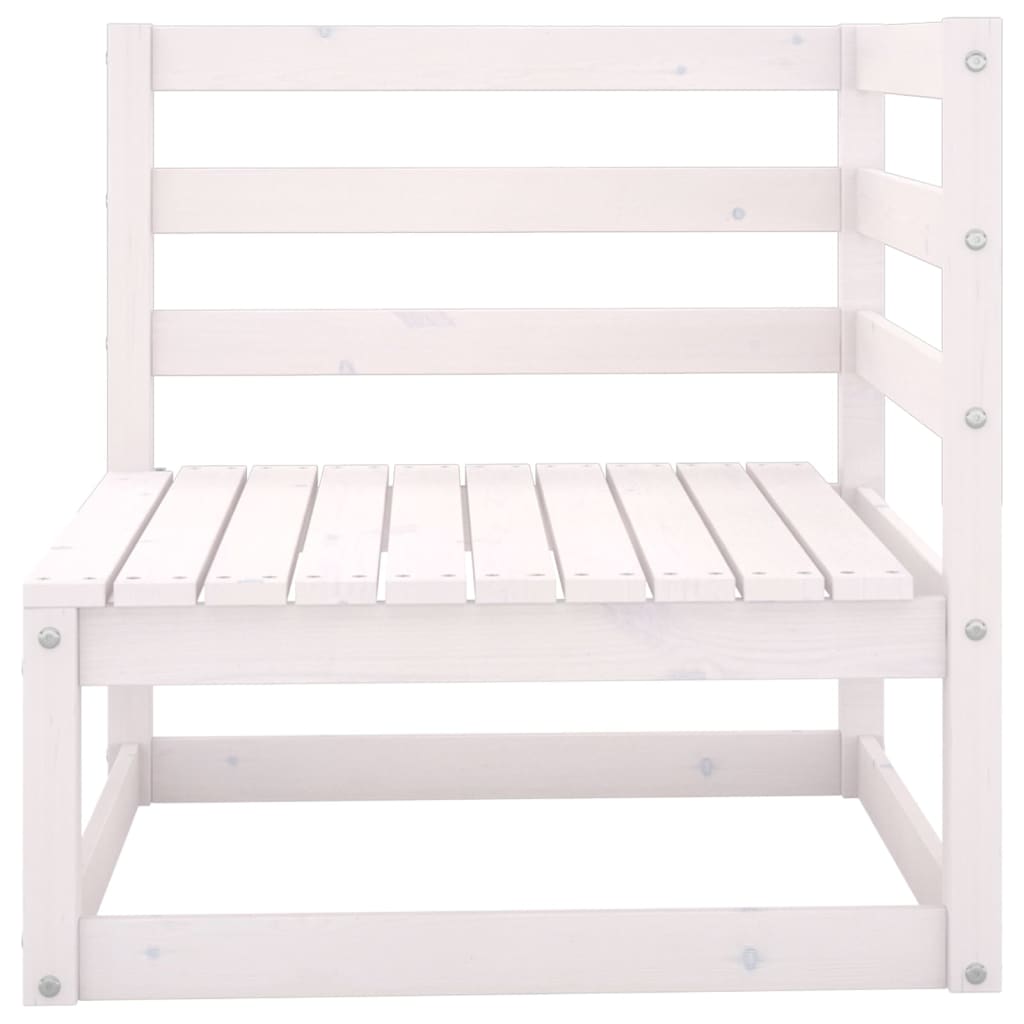 Garden Lounge Set | White | Solid Pine Wood | 6 Pieces | Modular