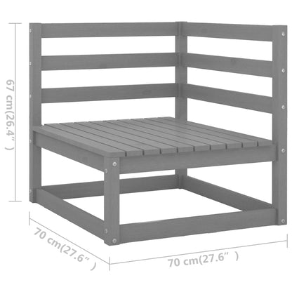 Garden Lounge Set | Grey | Solid Pinewood |  Modular  | Garden Lounge Set