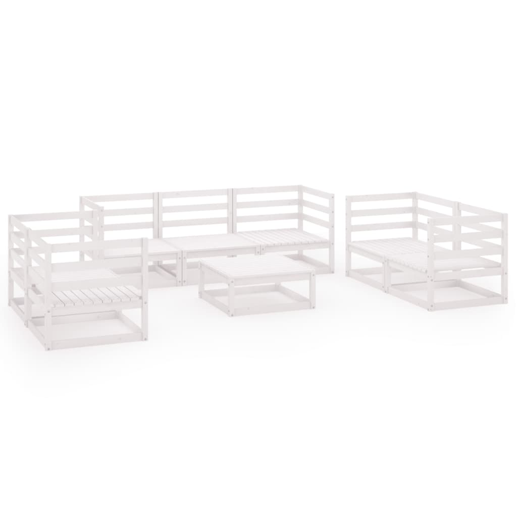Garden Lounge Set | White | Solid pinewood | Medium | Modular