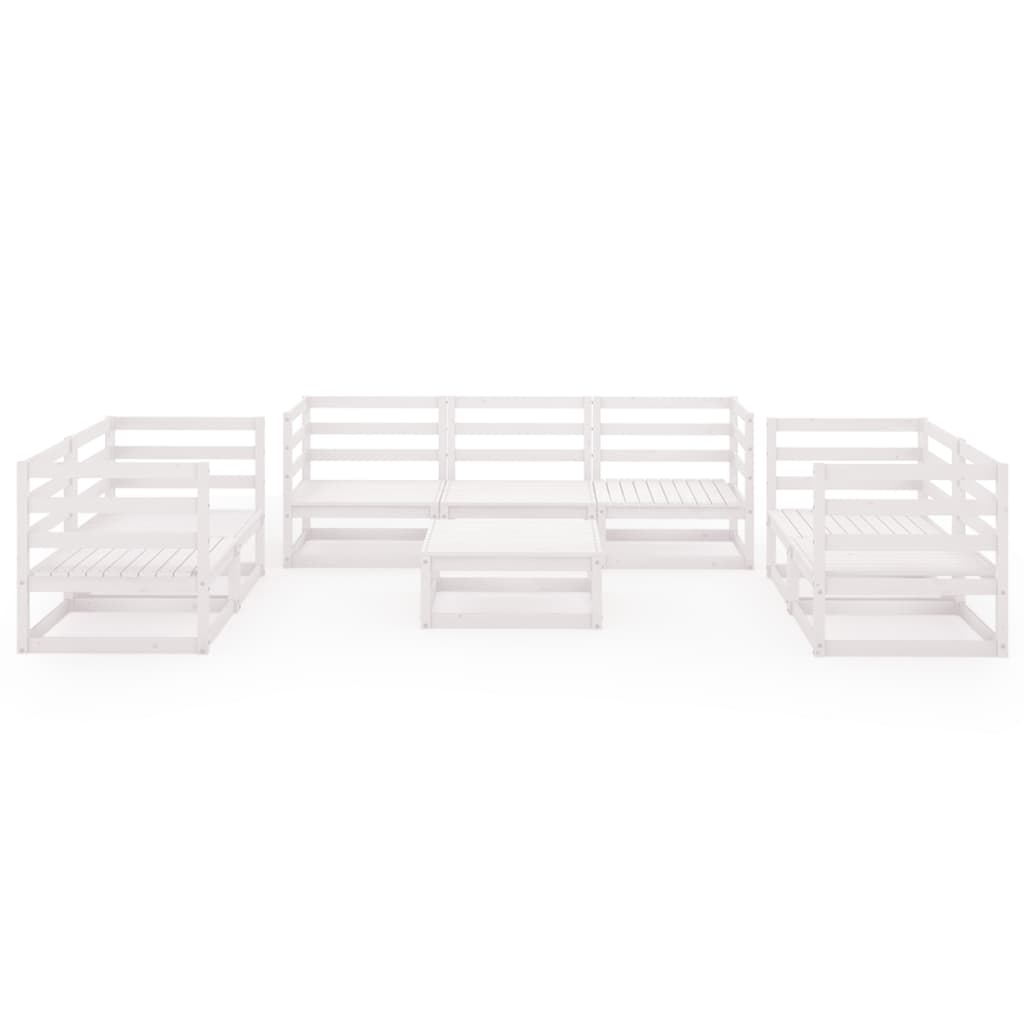 Garden Lounge Set | White | Solid pinewood | Medium | Modular