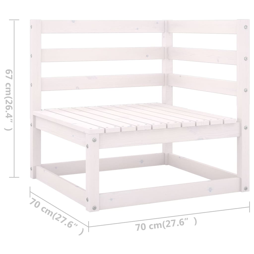 Garden Lounge Set | White | Solid pinewood | Medium | Modular