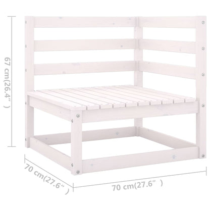 Garden Lounge Set | White | Solid pinewood | Medium | Modular