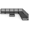 10 Piece Garden Lounge Set Black Solid Pinewood