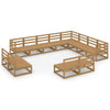 12 Piece Garden Lounge Set Honey Brown Solid Pinewood